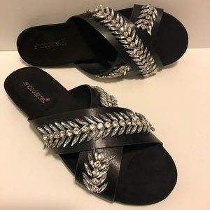 Black embellished sandals